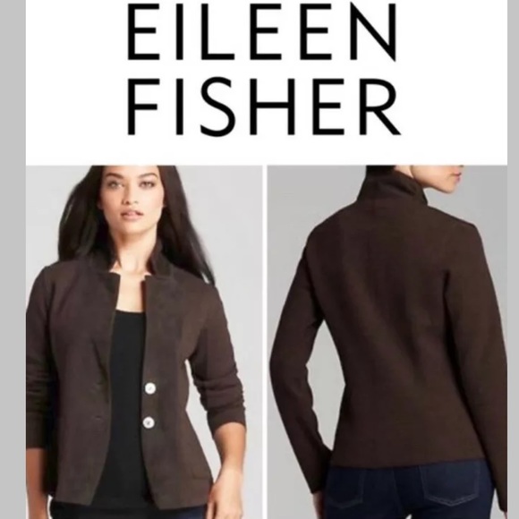 Eileen Fisher Jackets & Blazers - Eileen Fisher Wool and Lamb leather Jacket, L,